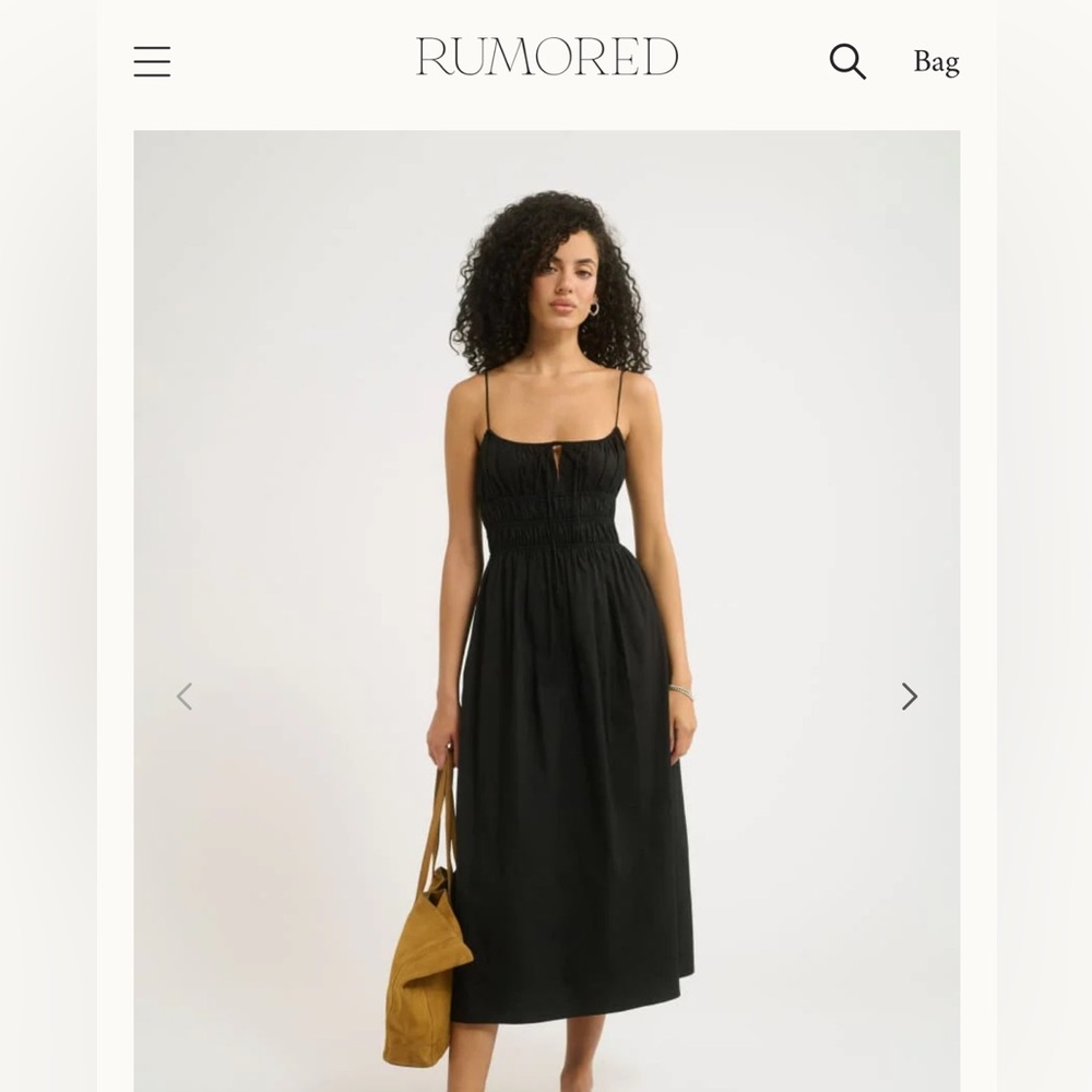 Rumored white Smocked Midi Dress